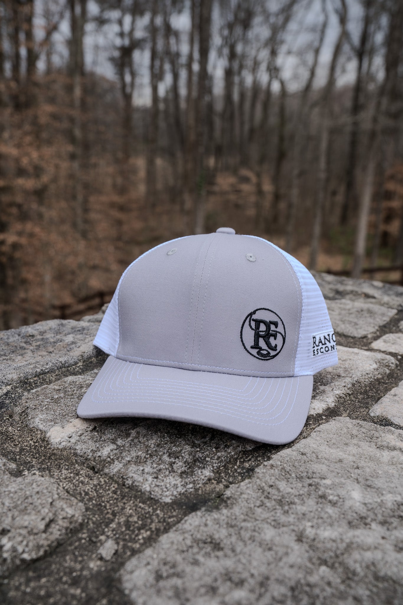 Rancho Escondido Embroidered Light Grey Hat with Embroidered Logo