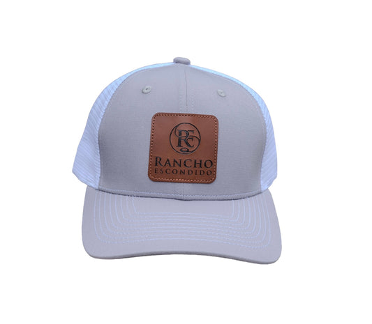 Rancho Escondido Light Grey Hat with Leather Logo